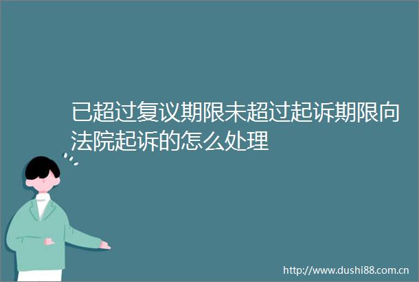 已超过复议期限未超过起诉期限向起诉的怎么处理