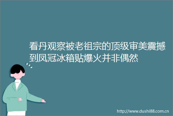 看丹观察被老祖宗的顶级审美震撼到凤冠冰箱贴爆火并非偶然