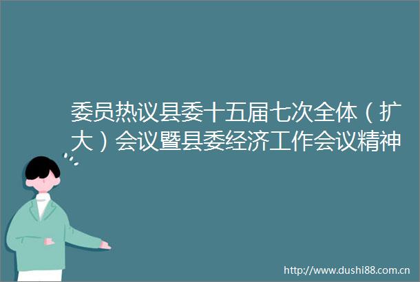 委员热议县委十五届七次全体（扩大）会议暨县委经济工作会议精神（一）