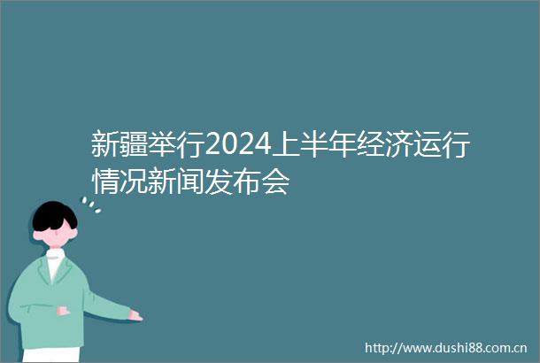 新疆举行2024上半年经济运行情况新闻发布会