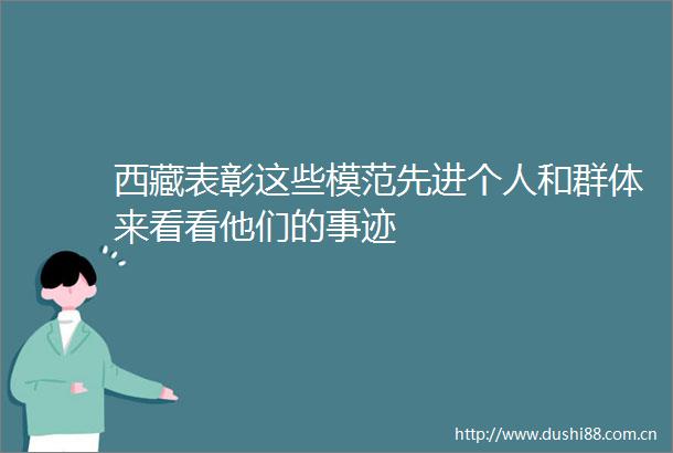 西藏表彰这些模范先进个人和群体来看看他们的事迹