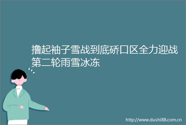 撸起袖子雪战到底硚口区全力迎战第二轮雨雪冰冻