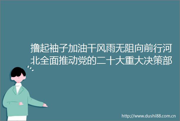 撸起袖子加油干风雨无阻向前行河北全面推动党的二十大重大决策部署落地见效