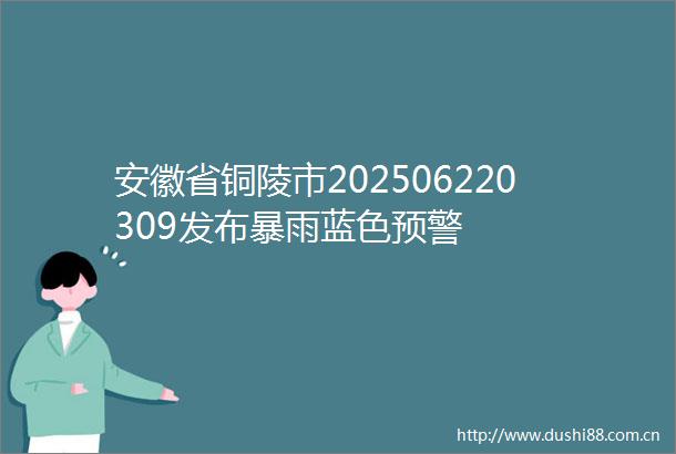安徽省铜陵市202506220309发布暴雨蓝色预警