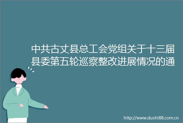 古丈县总工会党组关于十三届县委第五轮巡察整改进展情况的通报