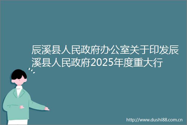 辰溪县办公室关于印发辰溪县2025年度重大行政决策事项目录的通知