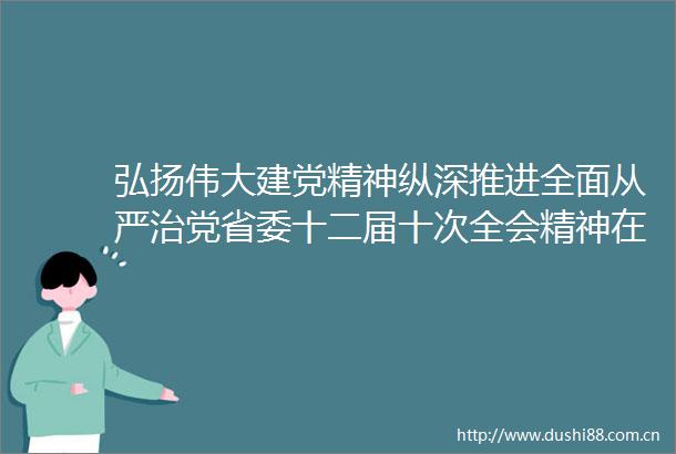弘扬伟大建党精神纵深推进全面从严治党省委十二届十次全会精神在全省广大党员中引发强烈反响