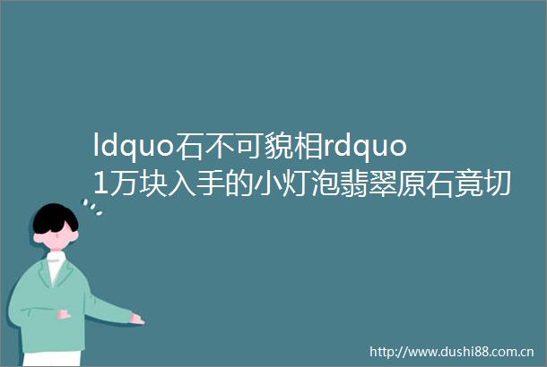 ldquo石不可貌相rdquo1万块入手的小灯泡翡翠原石竟切出高冰翡翠蛋面
