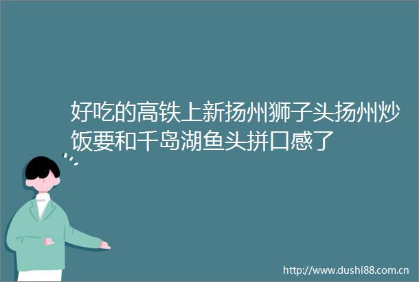 好吃的高铁上新扬州狮子头扬州炒饭要和千岛湖鱼头拼口感了