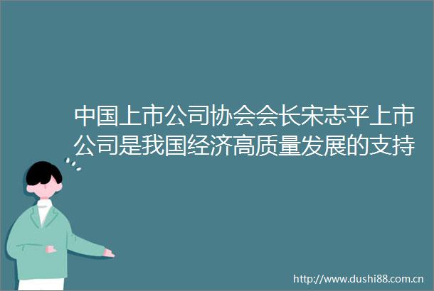 上市公司协会会长宋志平上市公司是我国经济高质量发展的支持力量