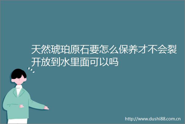 天然琥珀原石要怎么保养才不会裂开放到水里面可以吗