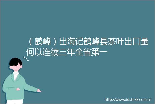 （鹤峰）出海记鹤峰县茶叶出口量何以连续三年全省第一