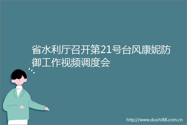 省水利厅召开第21号台风康妮防御工作视频调度会