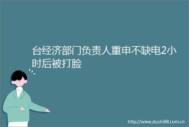 台经济部门负责人重申不缺电2小时后被打脸