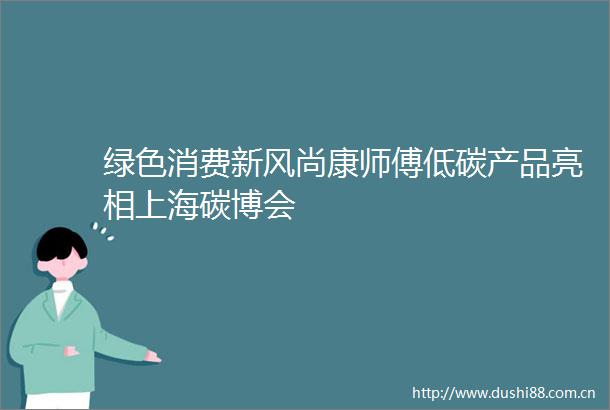 绿色消费新风尚康师傅低碳产品亮相上海碳博会