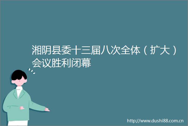 湘阴县委十三届八次全体（扩大）会议胜利闭幕
