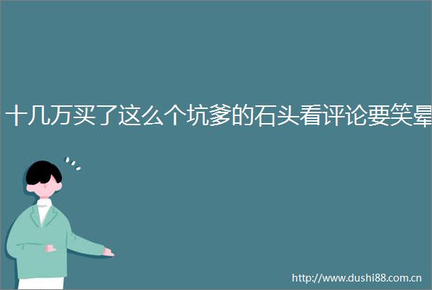 十几万买了这么个坑爹的石头看评论要笑晕
