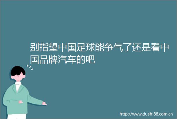 别指望足球能争气了还是看品牌汽车的吧