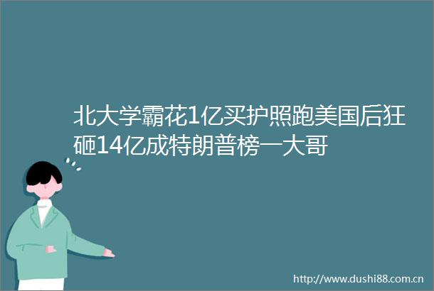 北大学霸花1亿买护照跑美国后狂砸14亿成特朗普榜一大哥