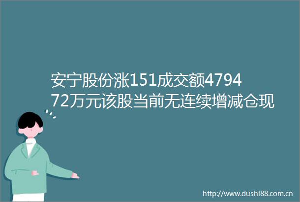 安宁股份涨151成交额479472万元该股当前无连续增减仓现象主力趋势不明显