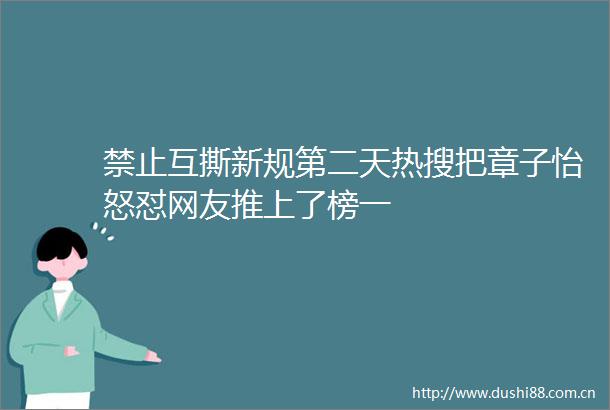 禁止互撕新规第二天热搜把章子怡怒怼网友推上了榜一