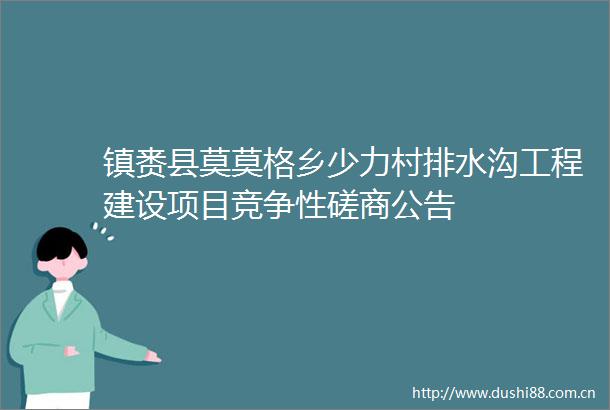 镇赉县莫莫格乡少力村排水沟工程建设项目竞争性磋商公告