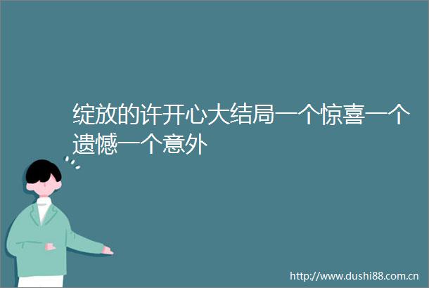 绽放的许开心大结局一个惊喜一个遗憾一个意外