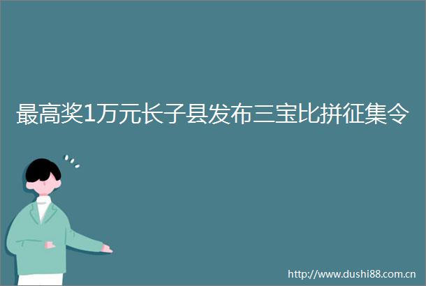 最高奖1万元长子县发布三宝比拼征集令