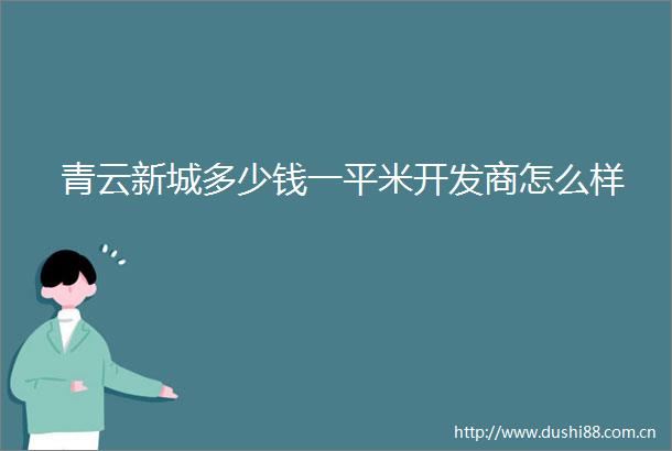 青云新城多少钱一平米开发商怎么样