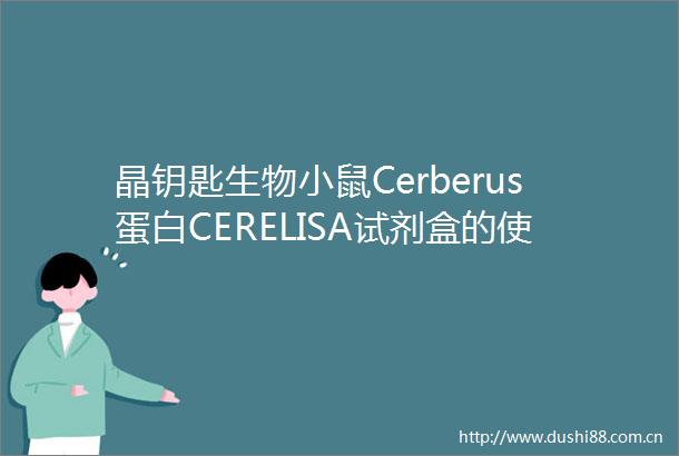 晶钥匙生物小鼠Cerberus蛋白CERELISA试剂盒的使用