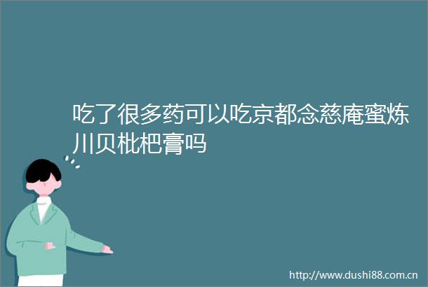 吃了很多药可以吃京都念慈庵蜜炼川贝枇杷膏吗