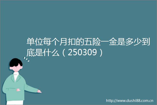 单位每个月扣的五险一金是多少到底是什么（250309）