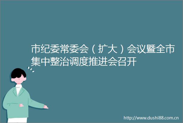 市纪委常委会（扩大）会议暨全市集中整治调度推进会召开