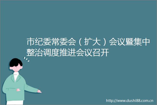 市纪委常委会（扩大）会议暨集中整治调度推进会议召开