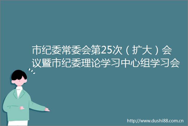 市纪委常委会第25次（扩大）会议暨市纪委理论学习中心组学习会召开