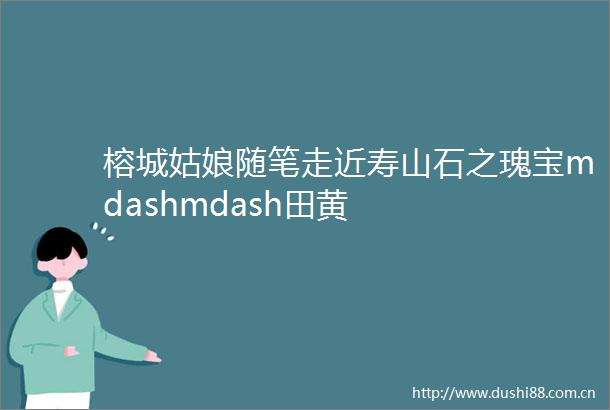 榕城姑娘随笔走近寿山石之瑰宝mdashmdash田黄