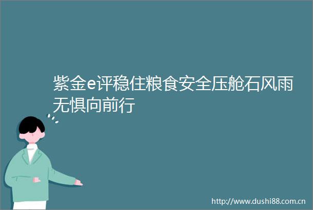 紫金e评稳住粮食安全压舱石风雨无惧向前行