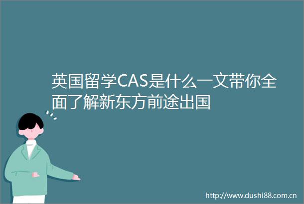 英国留学CAS是什么一文带你全面了解新东方前途出国