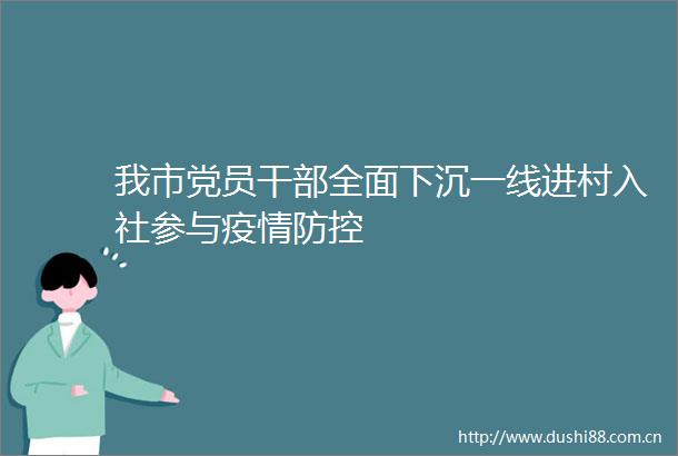 我市党员全面下沉一线进村入社参与疫情防控