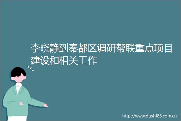 李晓静到秦都区调研帮联重点项目建设和相关工作