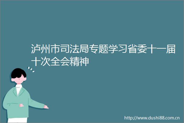 泸州市司法局专题学习省委十一届十次全会精神