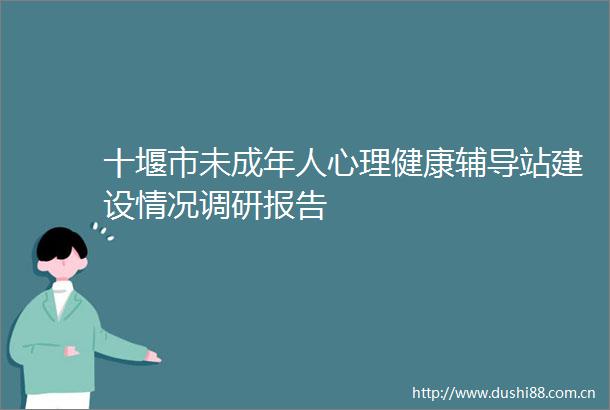 十堰市未成年人心理健康辅导站建设情况调研报告