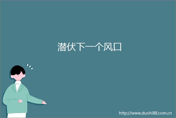 潜伏下一个风口