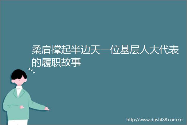 柔肩撑起半边天一位基层人大代表的履职故事