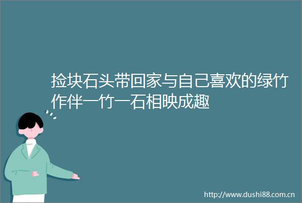 捡块石头带回家与自己喜欢的绿竹作伴一竹一石相映成趣
