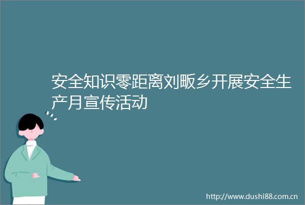 安全知识零距离刘畈乡开展安全生产月宣传活动