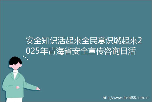 安全知识活起来全民意识燃起来2025年青海省安全宣传咨询日活动见闻