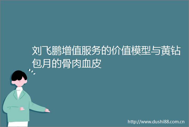 刘飞鹏增值服务的价值模型与黄钻包月的骨肉血皮