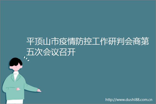 平顶山市疫情防控工作研判会商第五次会议召开