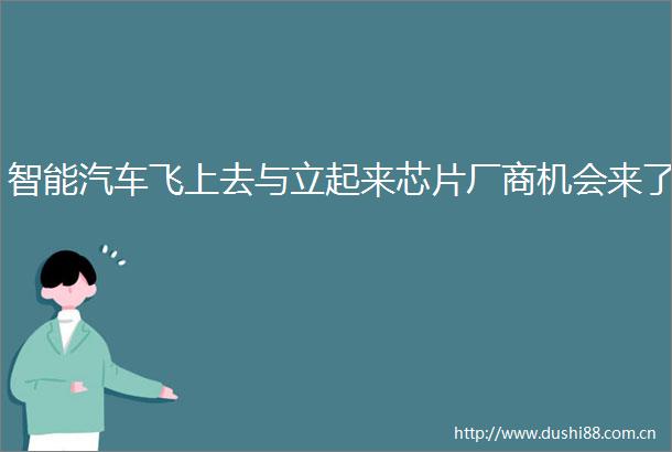 智能汽车飞上去与立起来芯片厂商机会来了